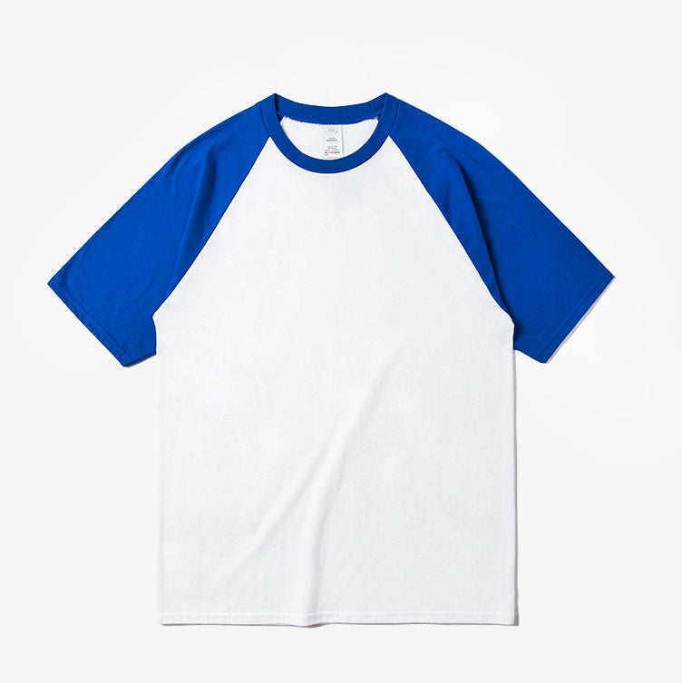 Basic Contrast Splicing Round Neck Short Sleeve Pillow Sleeve Printless Men's T-Shirt