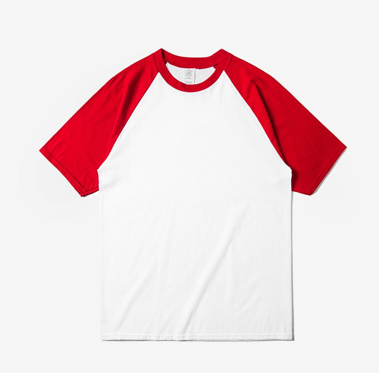 Basic Contrast Splicing Round Neck Short Sleeve Pillow Sleeve Printless Men's T-Shirt
