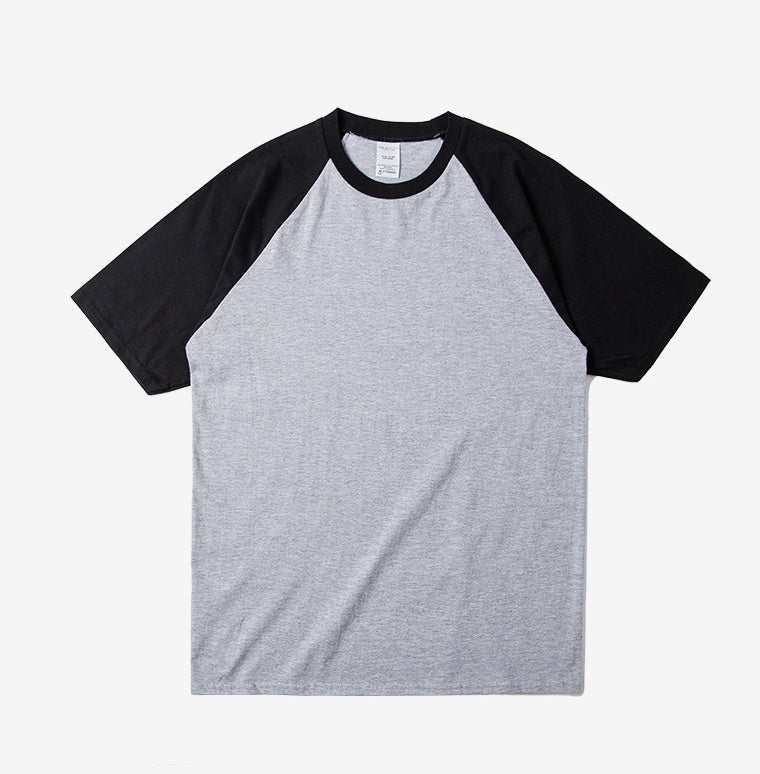 Basic Contrast Splicing Round Neck Short Sleeve Pillow Sleeve Printless Men's T-Shirt