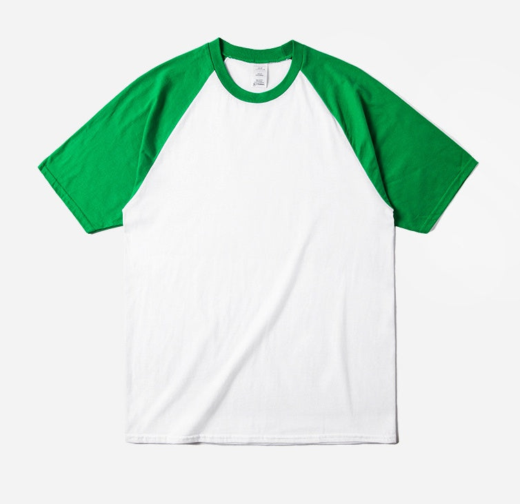 Basic Contrast Splicing Round Neck Short Sleeve Pillow Sleeve Printless Men's T-Shirt