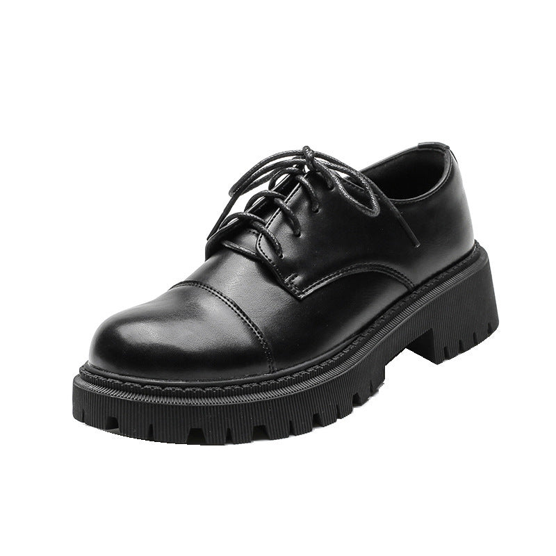 Solid Color Versatile Retro Slip-on Platform Women's Shoes