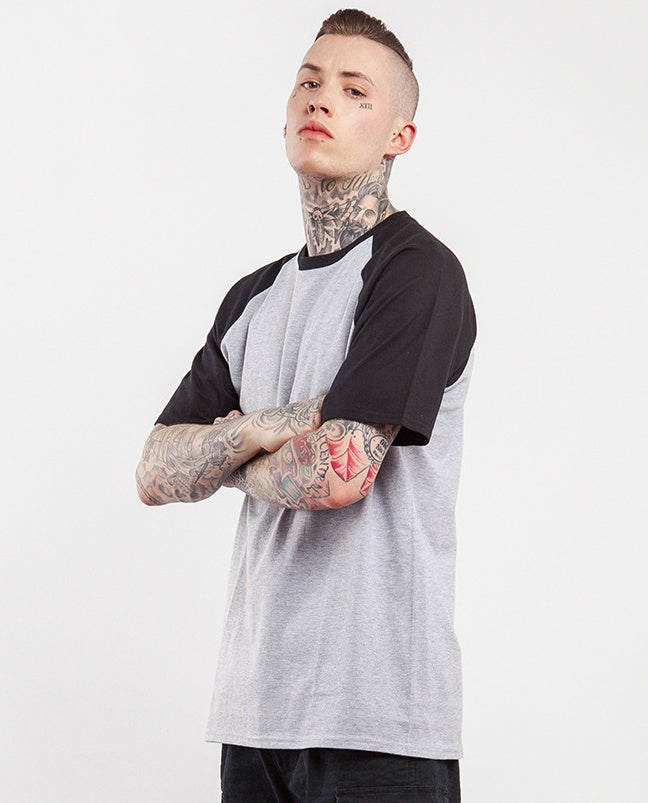 Basic Contrast Splicing Round Neck Short Sleeve Pillow Sleeve Printless Men's T-Shirt