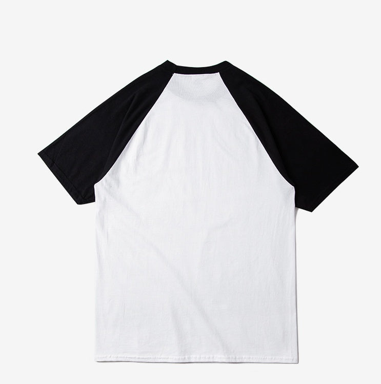 Basic Contrast Splicing Round Neck Short Sleeve Pillow Sleeve Printless Men's T-Shirt