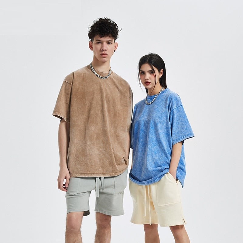 New Crew Neck Cotton Batik Short Sleeve Basic T-Shirt