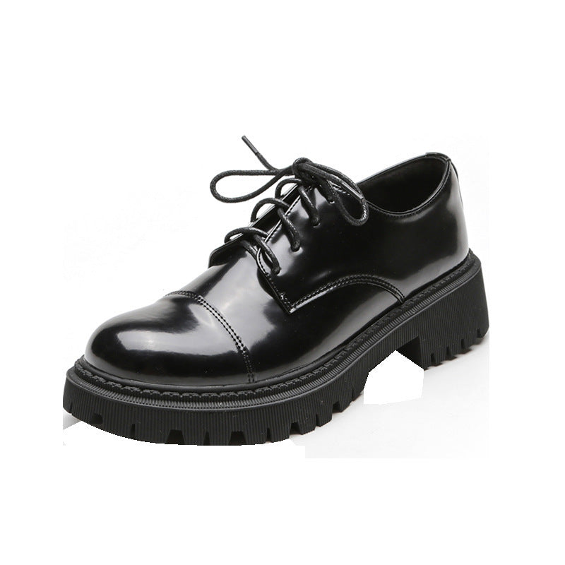 Solid Color Versatile Retro Slip-on Platform Women's Shoes