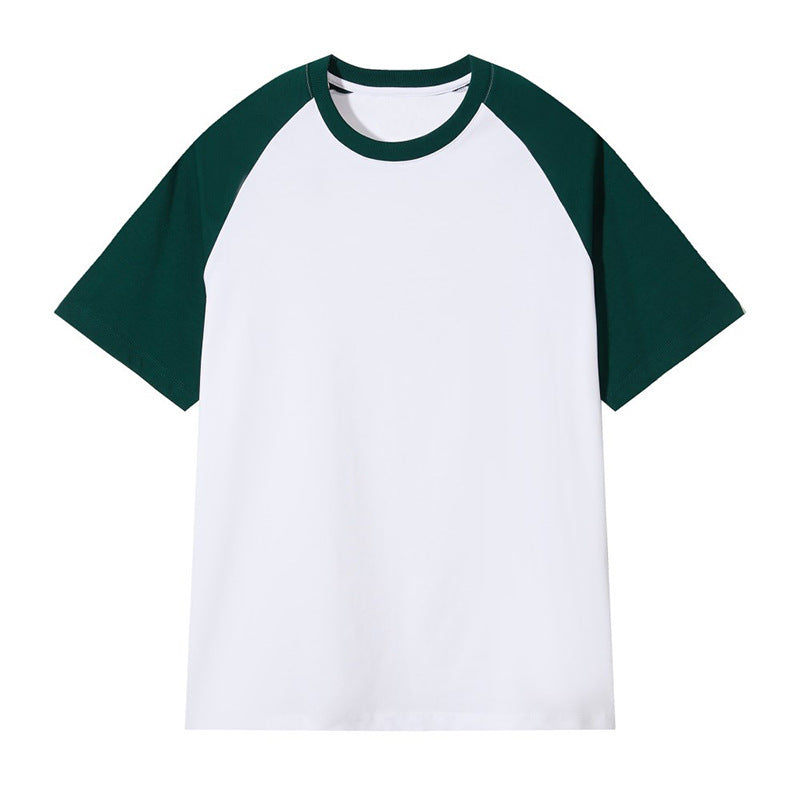 Basic Loose Raglan Sleeve Cotton Short-sleeved T-shirt For Men