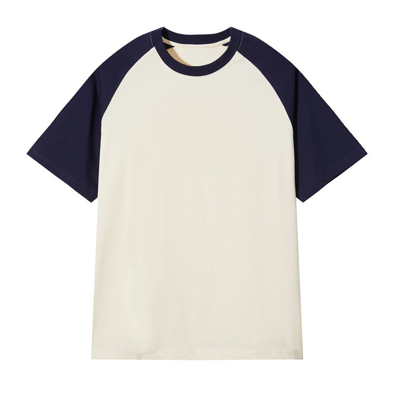 Basic Loose Raglan Sleeve Cotton Short-sleeved T-shirt For Men