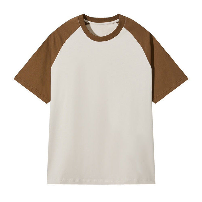 Basic Loose Raglan Sleeve Cotton Short-sleeved T-shirt For Men