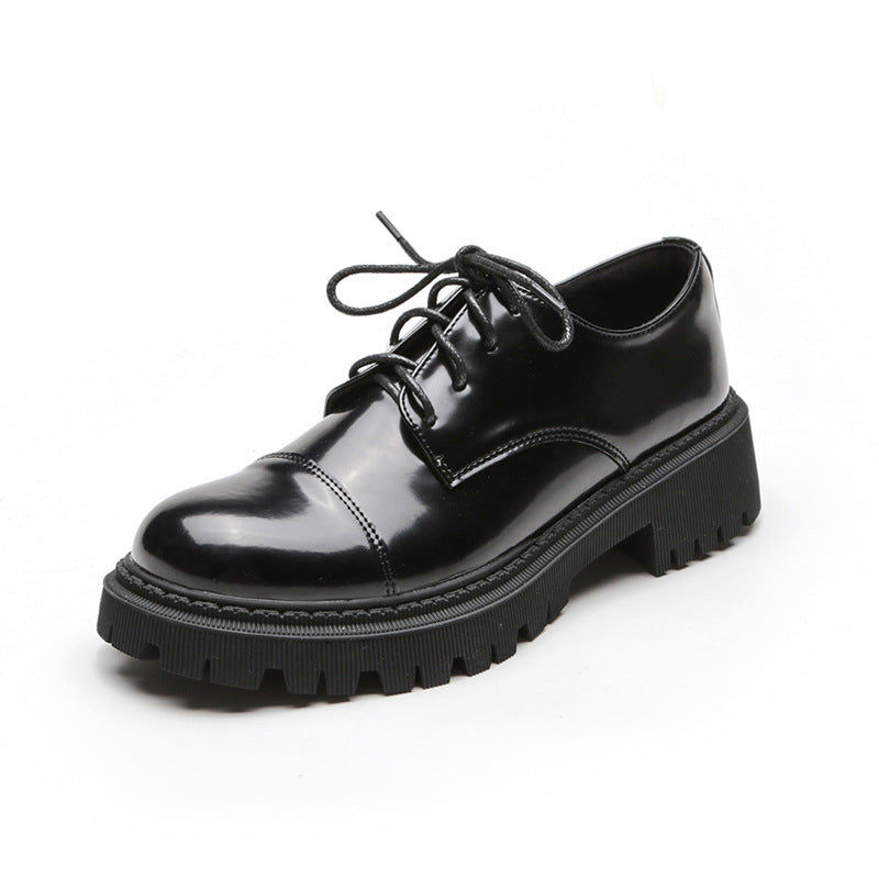 Solid Color Versatile Retro Slip-on Platform Women's Shoes