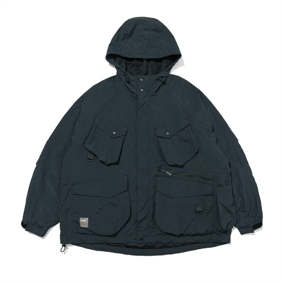 Hooded Multi-pocket Technical Work Jacket Men's