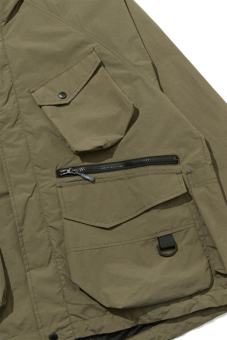 Hooded Multi-pocket Technical Work Jacket Men's